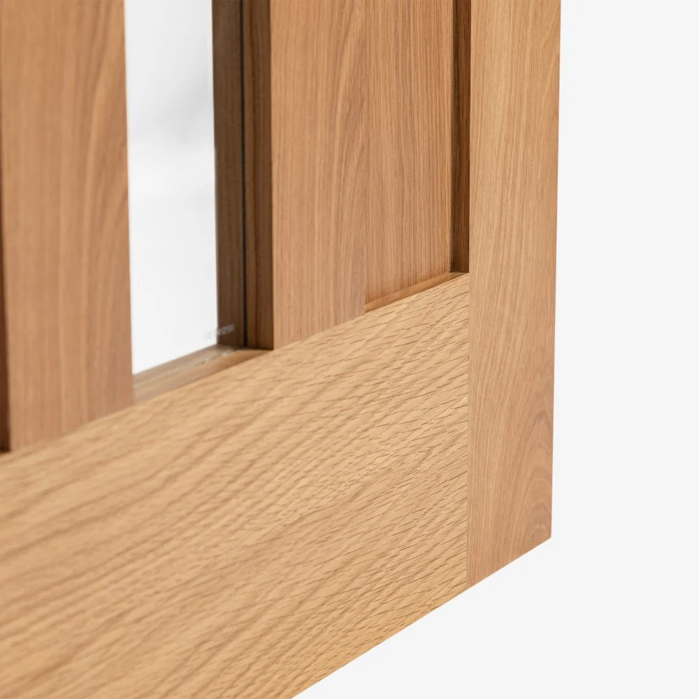 Oak Internal Fully Finished Stamford 4 Panel 1 Light Clear Glass Door - Image 6