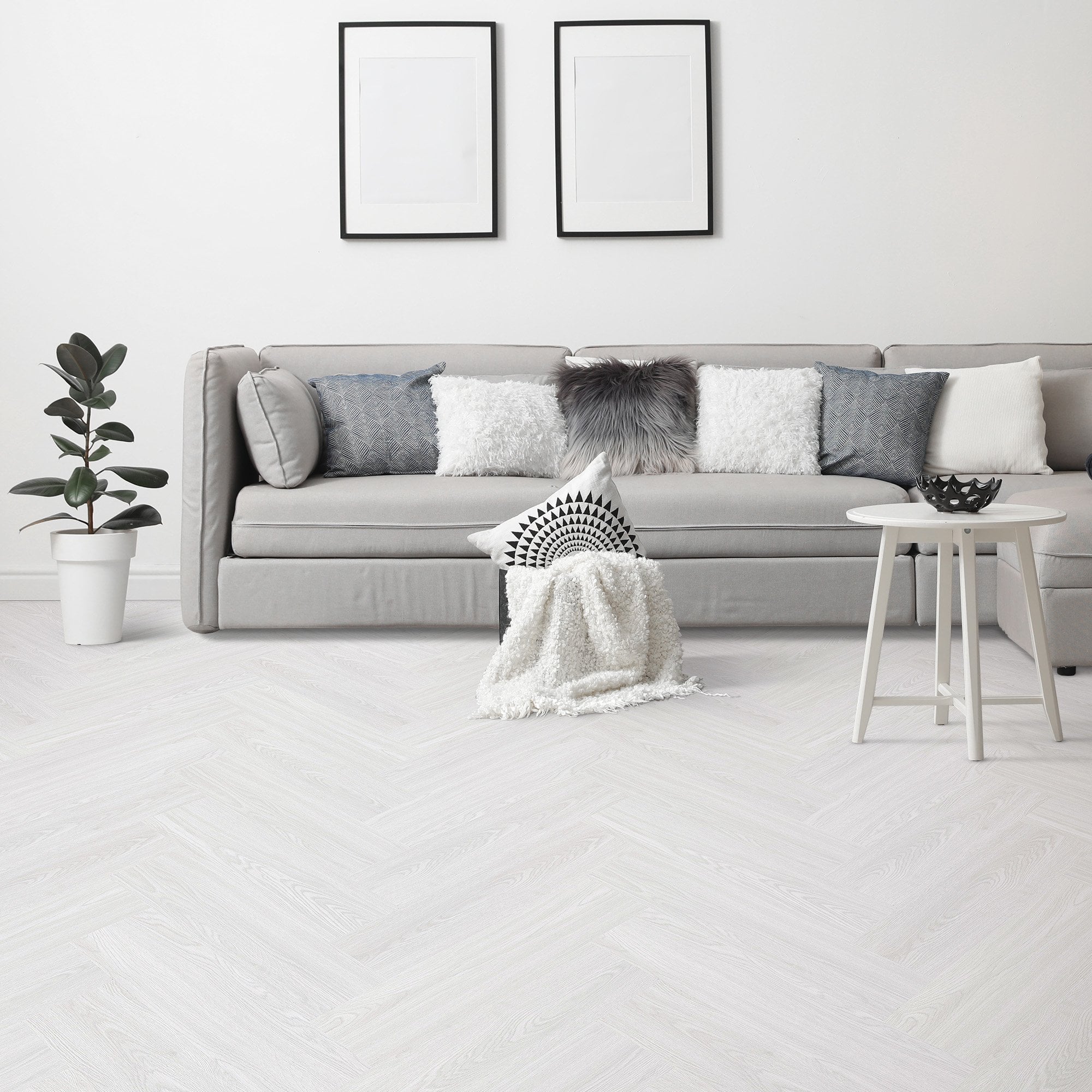 Misty White Oak - Lifestyle SPC Herringbone 5.5mm Rigid Core Vinyl Flooring